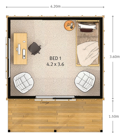 Studio - Floorplan Sleepout 4.2x3.6m
