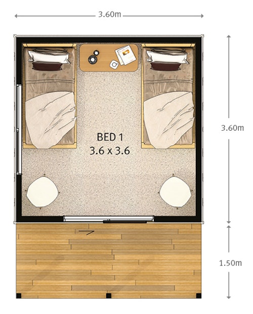 Studio - Floorplan Sleepout 3.6x3.6m